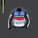 Repsol Blue Fire GAS Motorcycle, Motorbike Rider's Racing Leather Jacket for Men 2022